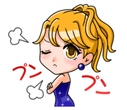 JAPANESE LOVELY HOSTESSES LINE STAMP sticker #6098627
