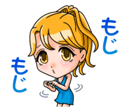 JAPANESE LOVELY HOSTESSES LINE STAMP sticker #6098628