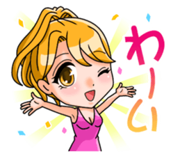 JAPANESE LOVELY HOSTESSES LINE STAMP sticker #6098629