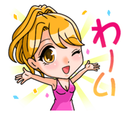 JAPANESE LOVELY HOSTESSES LINE STAMP sticker #6098629