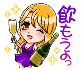 JAPANESE LOVELY HOSTESSES LINE STAMP sticker #6098634