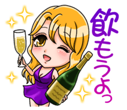 JAPANESE LOVELY HOSTESSES LINE STAMP sticker #6098634