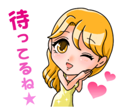JAPANESE LOVELY HOSTESSES LINE STAMP sticker #6098637