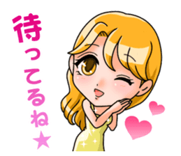 JAPANESE LOVELY HOSTESSES LINE STAMP sticker #6098637
