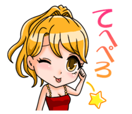 JAPANESE LOVELY HOSTESSES LINE STAMP sticker #6098639