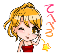 JAPANESE LOVELY HOSTESSES LINE STAMP sticker #6098639