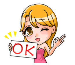 JAPANESE LOVELY HOSTESSES LINE STAMP sticker #6098640
