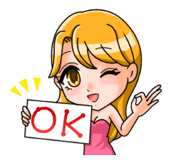 JAPANESE LOVELY HOSTESSES LINE STAMP sticker #6098640