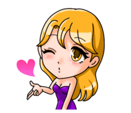 JAPANESE LOVELY HOSTESSES LINE STAMP sticker #6098642