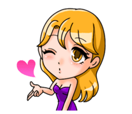 JAPANESE LOVELY HOSTESSES LINE STAMP sticker #6098642