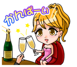 JAPANESE LOVELY HOSTESSES LINE STAMP sticker #6098644