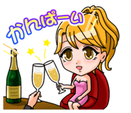 JAPANESE LOVELY HOSTESSES LINE STAMP sticker #6098644