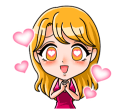 JAPANESE LOVELY HOSTESSES LINE STAMP sticker #6098645