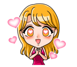 JAPANESE LOVELY HOSTESSES LINE STAMP sticker #6098645
