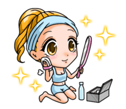 JAPANESE LOVELY HOSTESSES LINE STAMP sticker #6098647