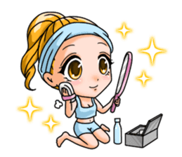 JAPANESE LOVELY HOSTESSES LINE STAMP sticker #6098647
