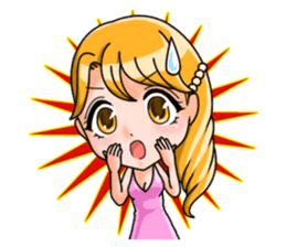 JAPANESE LOVELY HOSTESSES LINE STAMP sticker #6098648