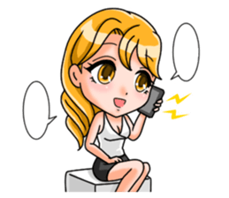 JAPANESE LOVELY HOSTESSES LINE STAMP sticker #6098650