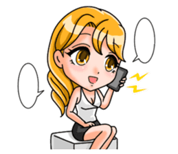 JAPANESE LOVELY HOSTESSES LINE STAMP sticker #6098650