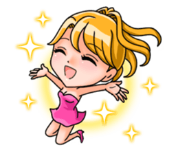 JAPANESE LOVELY HOSTESSES LINE STAMP sticker #6098653