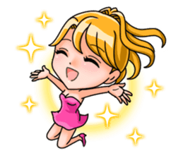 JAPANESE LOVELY HOSTESSES LINE STAMP sticker #6098653