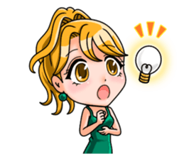 JAPANESE LOVELY HOSTESSES LINE STAMP sticker #6098654