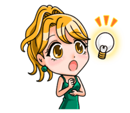 JAPANESE LOVELY HOSTESSES LINE STAMP sticker #6098654