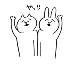 CAT and RABBIT!!! sticker #6098896