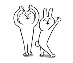 CAT and RABBIT!!! sticker #6098900