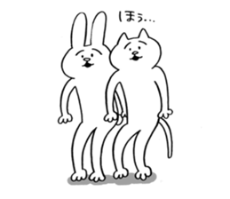 CAT and RABBIT!!! sticker #6098903