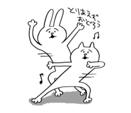CAT and RABBIT!!! sticker #6098905