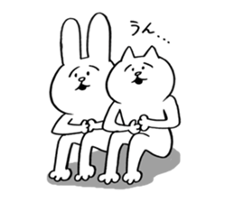 CAT and RABBIT!!! sticker #6098907
