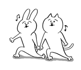 CAT and RABBIT!!! sticker #6098912