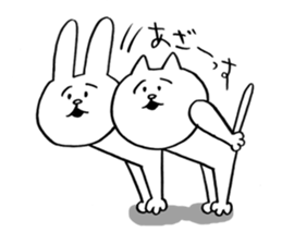CAT and RABBIT!!! sticker #6098915
