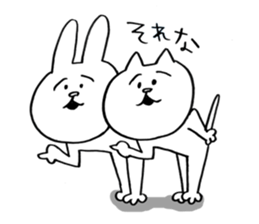 CAT and RABBIT!!! sticker #6098916