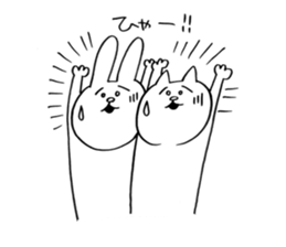 CAT and RABBIT!!! sticker #6098920