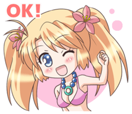 The girl of swimming suit and  uniform 2 sticker #6099862