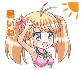 The girl of swimming suit and  uniform 2 sticker #6099864