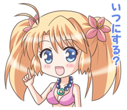 The girl of swimming suit and  uniform 2 sticker #6099865