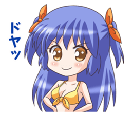 The girl of swimming suit and  uniform 2 sticker #6099875