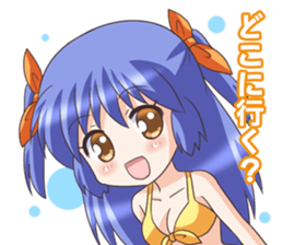 The girl of swimming suit and  uniform 2 sticker #6099876