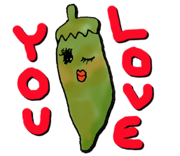 Green pepper and red pepper sticker #6100143