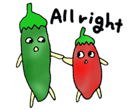 Green pepper and red pepper sticker #6100166