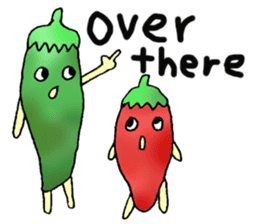 Green pepper and red pepper sticker #6100167