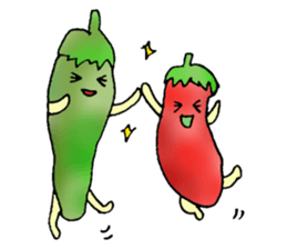 Green pepper and red pepper sticker #6100168