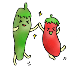 Green pepper and red pepper sticker #6100168