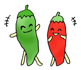 Green pepper and red pepper sticker #6100170