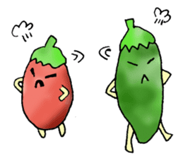 Green pepper and red pepper sticker #6100172