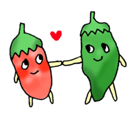 Green pepper and red pepper sticker #6100173