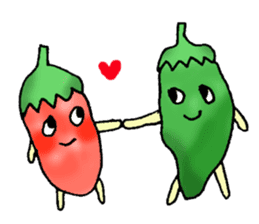 Green pepper and red pepper sticker #6100173